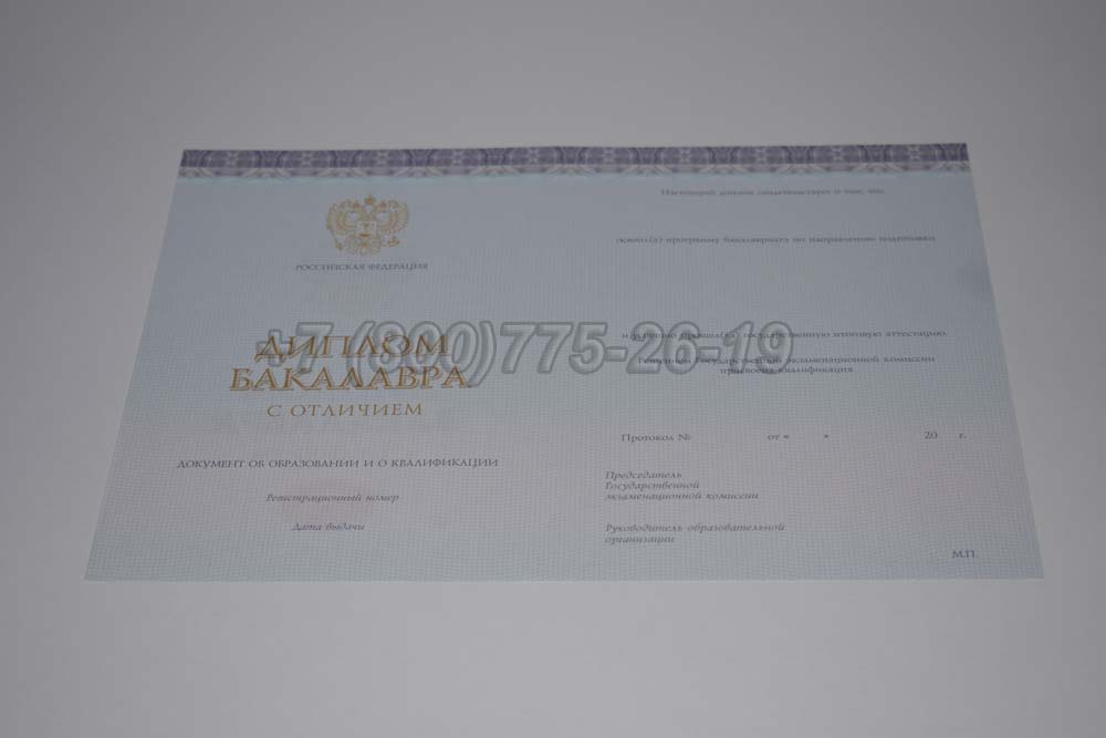 Бланк красного диплома бакалавра Гознак 2013-2025 год выпуска г.Иркутск