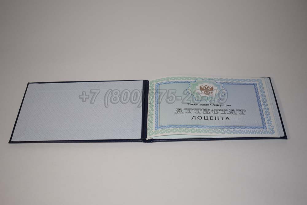 Аттестат доцента Гознак 2015-2025 год выпуска г.Иркутск